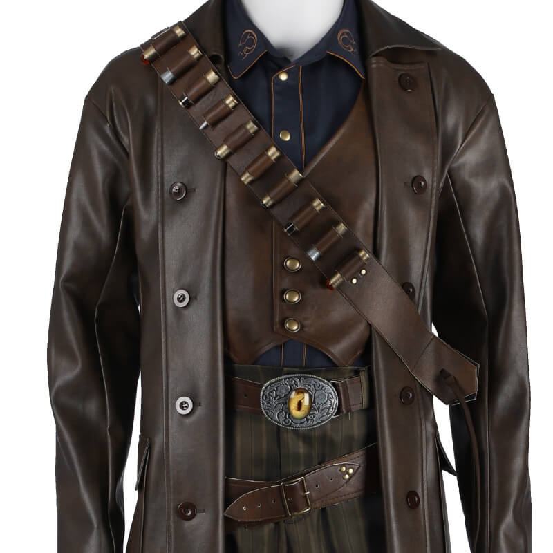 Fallout Ghoul Costume Jacket Coat Brown Suit Halloween Outfit