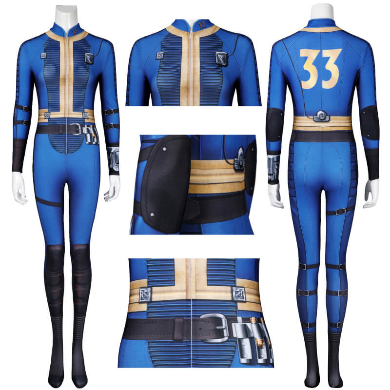 Fallout Onesie Fallout Lucy Cosplay Jumpsuit 33 Vault Suit Female ACcosplay