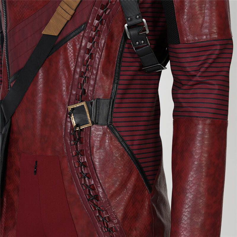 Guardians Of The Galaxy Vol. 3 Kraglin Cosplay Costumes Red Leather Suit Halloween Carnival Suit