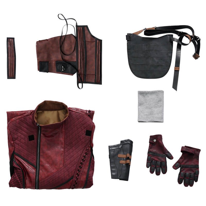 Guardians Of The Galaxy Vol. 3 Kraglin Cosplay Costumes Red Leather Suit Halloween Carnival Suit