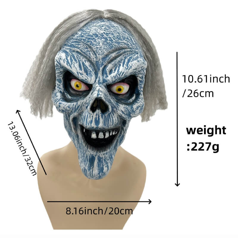 Hatbox Ghost Mask Halloween Scariest Mask Latex Cosplay Prop with Hair ACcosplay