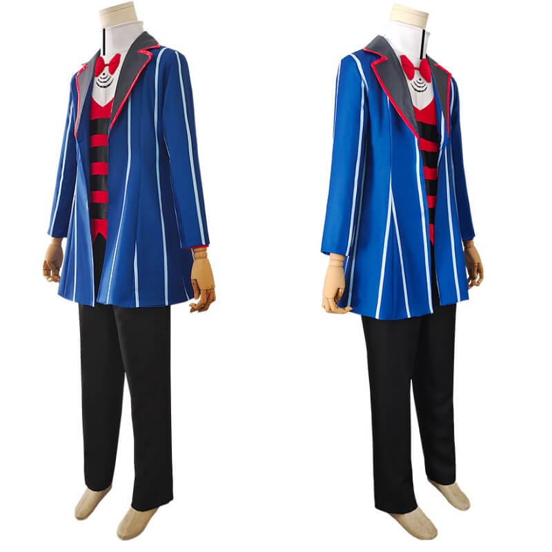 Hazbin Hotel Vox Blue Suit Cosplay Uniform Anime Halloween Vox Costume Online
