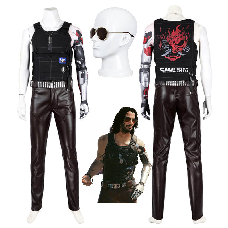 Johnny Silverhand Cosplay Cyberpunk 2077 Costume Halloween Suit Keanu Reeves Full Set
