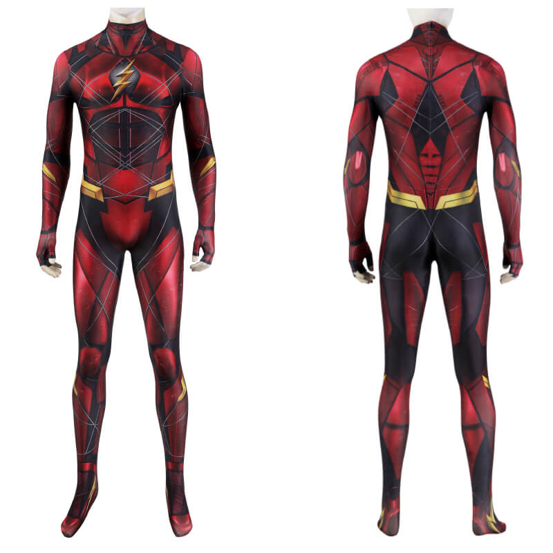 Justice League Barry Allen The Flash Bodysuit with Mask Barry Allen Flash Costume, XL / Male Justice League Barry Allen The Flash Bodysuit with Mask Barry Allen Flash Costume, XL / Male