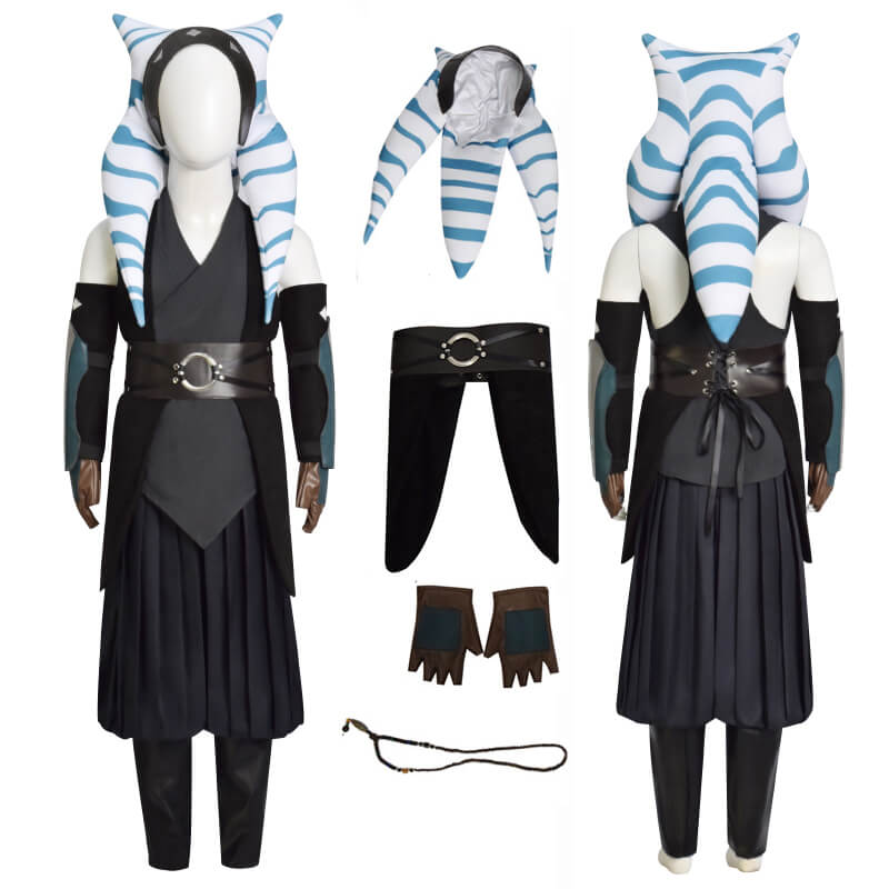 Kids Ahsoka Costume Girls Ahsoka Headpiece Star Wars Ahsoka Tan Cosplay Costume