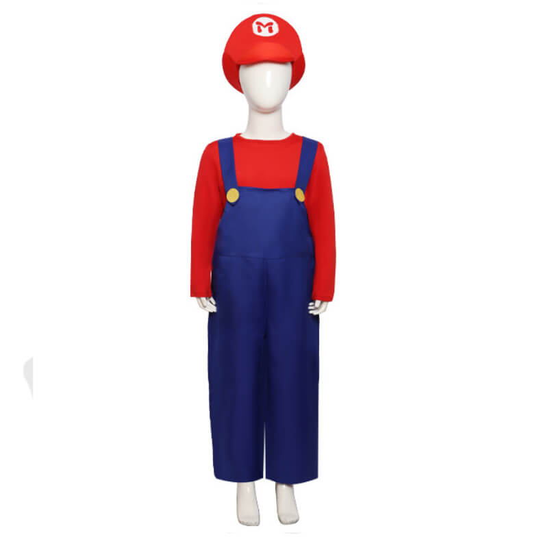 Kids Mario Costumes 2023 Movie The Super Mario Bros. Mario Cosplay Suit Halloween Carnival Suit