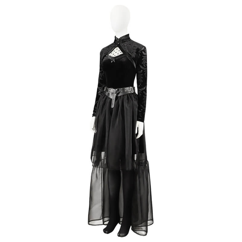 Lisa Frankenstein Cosplay Dress 2024 Misty Black Dress Halloween Costume