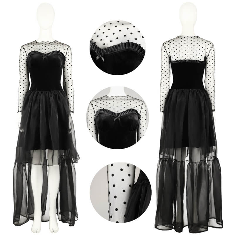 Lisa Frankenstein Cosplay Dress 2024 Misty Black Dress Halloween Costume, 3XL / Only Dress / Female Lisa Frankenstein Cosplay Dress 2024 Misty Black Dress Halloween Costume, 3XL / Only Dress / Female