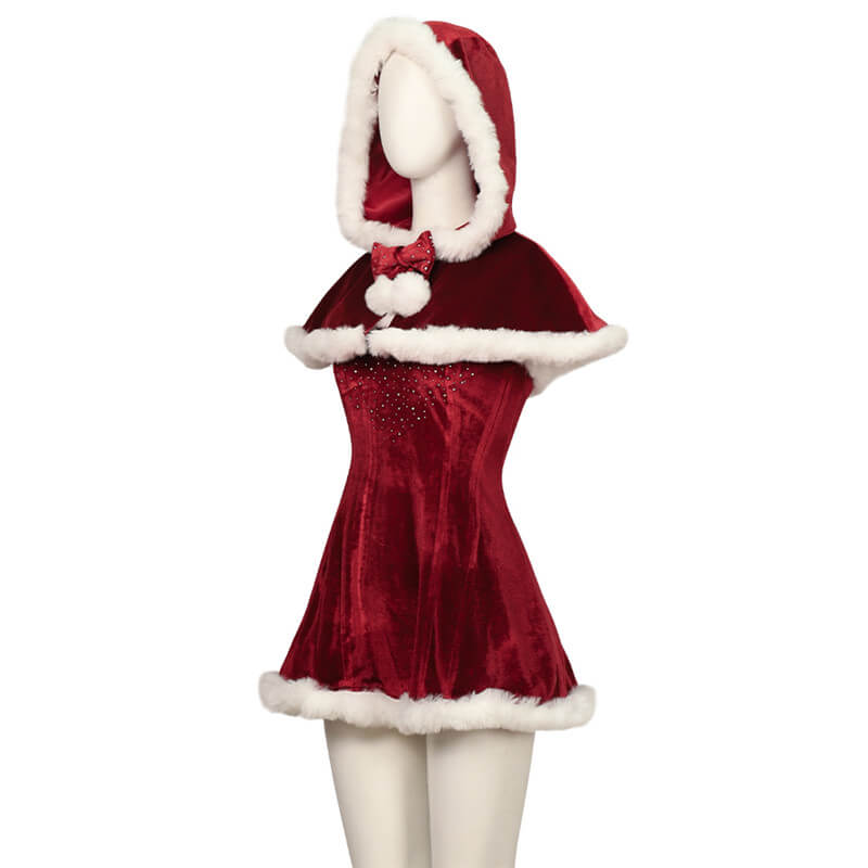 2023 Love Actually Christmas Costume Dress with Cape Adults ACcosplay, XL / Dress+Cape+Shoes 2023 Love Actually Christmas Costume Dress with Cape Adults ACcosplay, XL / Dress+Cape+Shoes