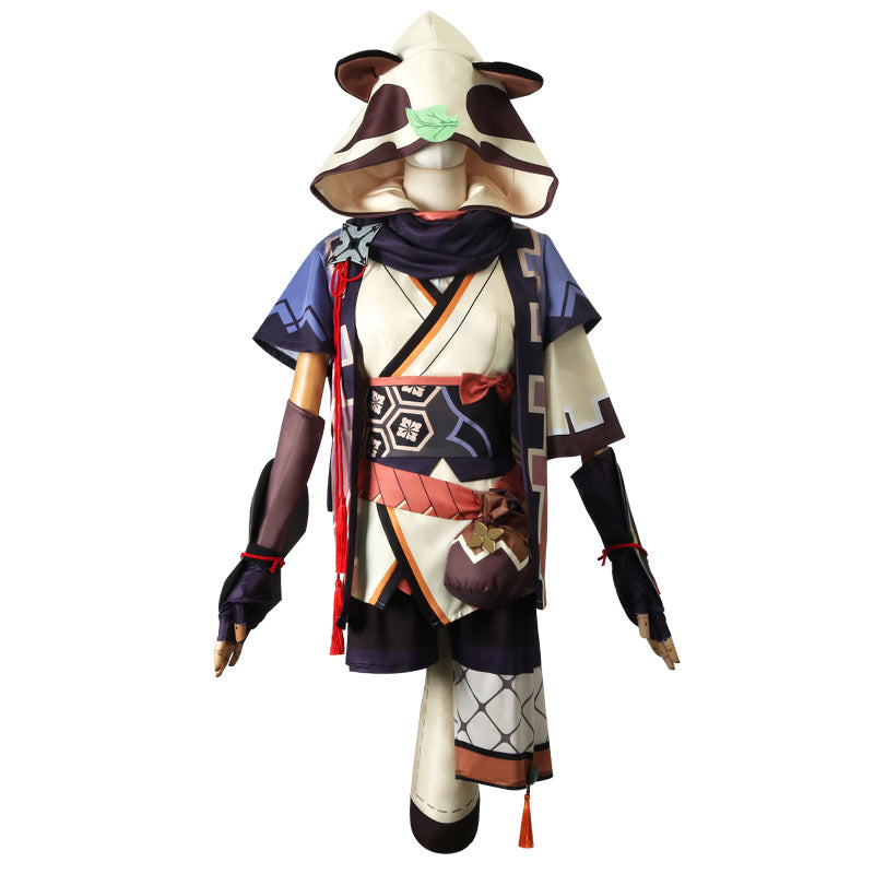 Genshin Impact Sayu Cosplay Costume Game Girl Kawaii Suit Kimono Dress WithTail