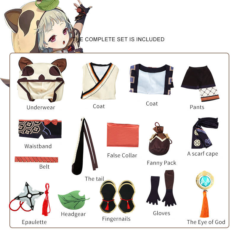 Genshin Impact Sayu Cosplay Costume Game Girl Kawaii Suit Kimono Dress WithTail