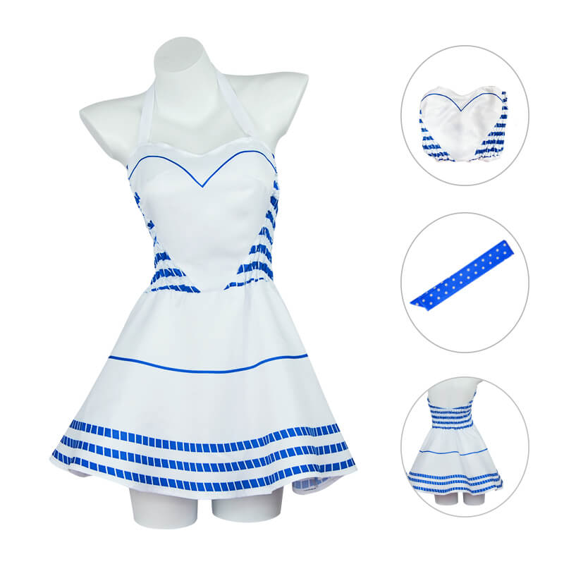 2023 Barbie Movie Swimming Costume Margot Robbie Barbie Blue Swimsuit Adults Girls