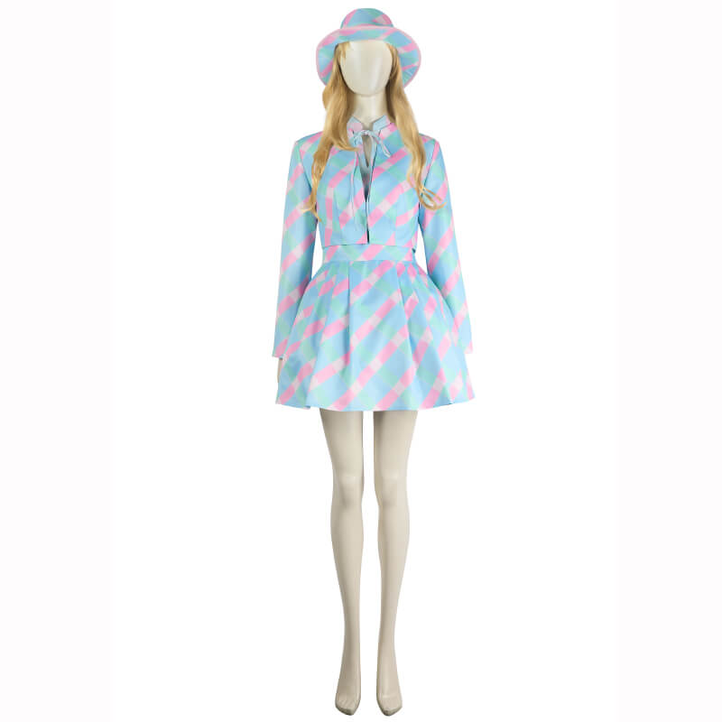 2023 Barbie Movie Margot Robbie Blue Dress Outfit Cosplay Suit Halloween Costume ACcosplay