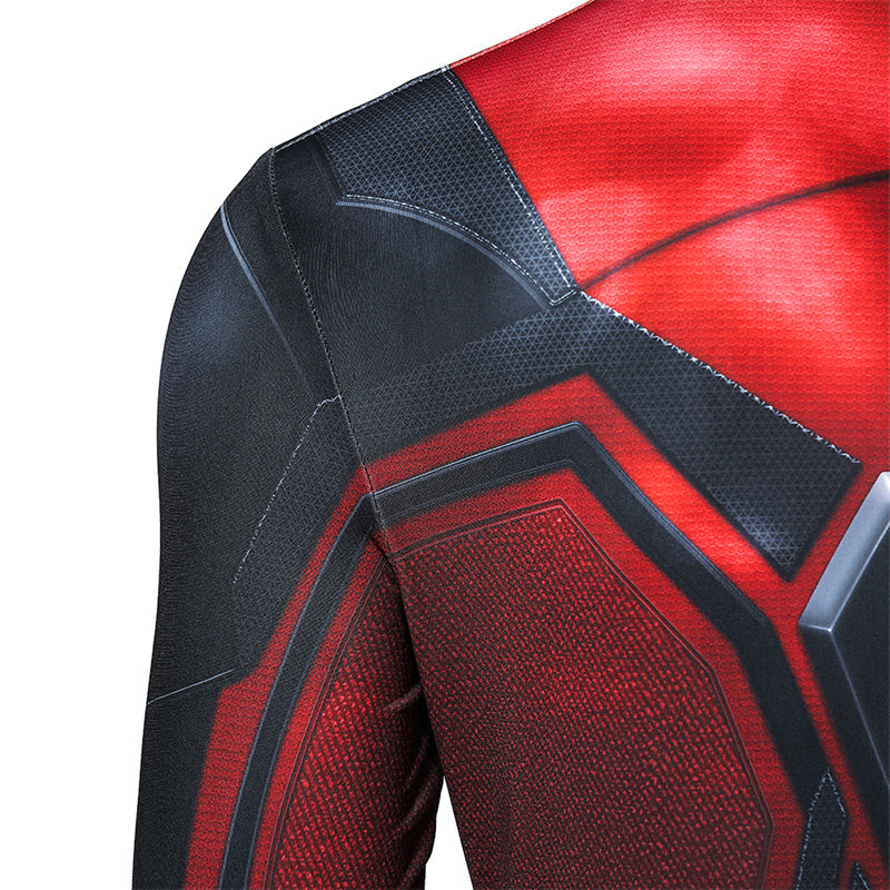 Spider-Man Miles Morales New Crimson Cowl Suit Cosplay Costume Jumpsuit