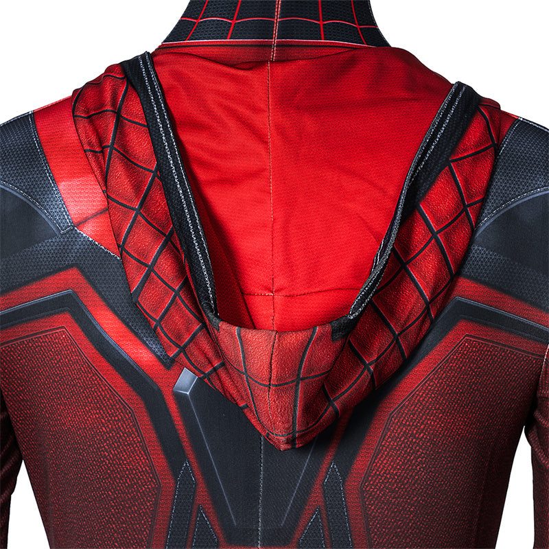 Spider-Man Miles Morales New Crimson Cowl Suit Cosplay Costume Jumpsuit
