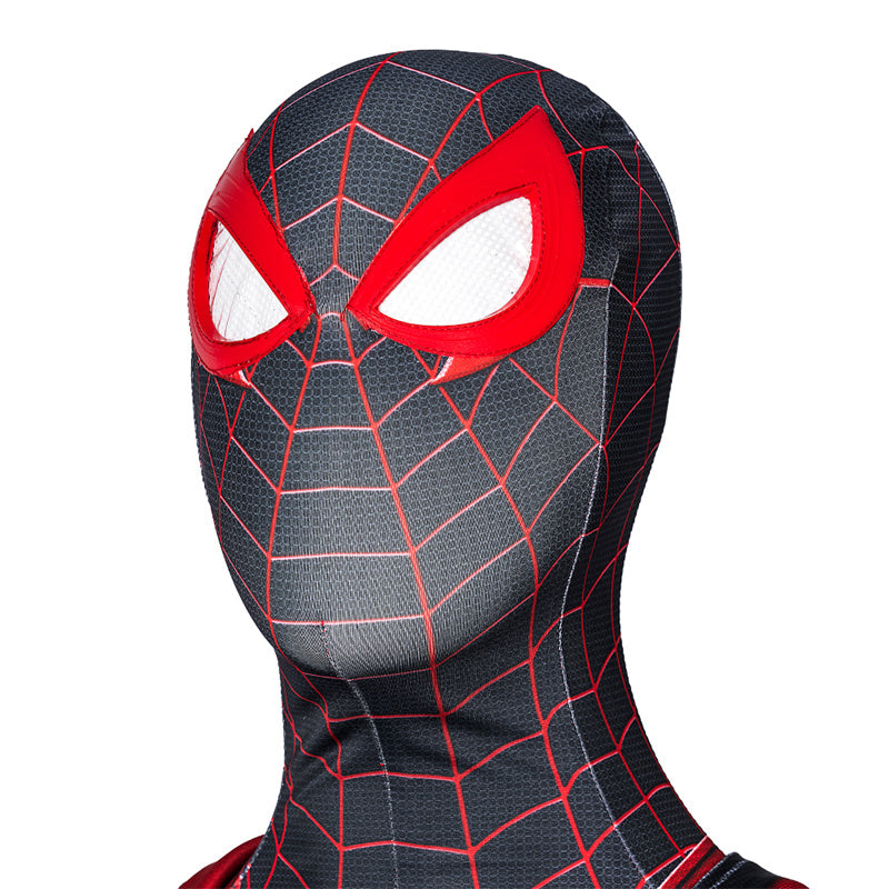 Spider-Man Miles Morales New Crimson Cowl Suit Cosplay Costume Jumpsuit