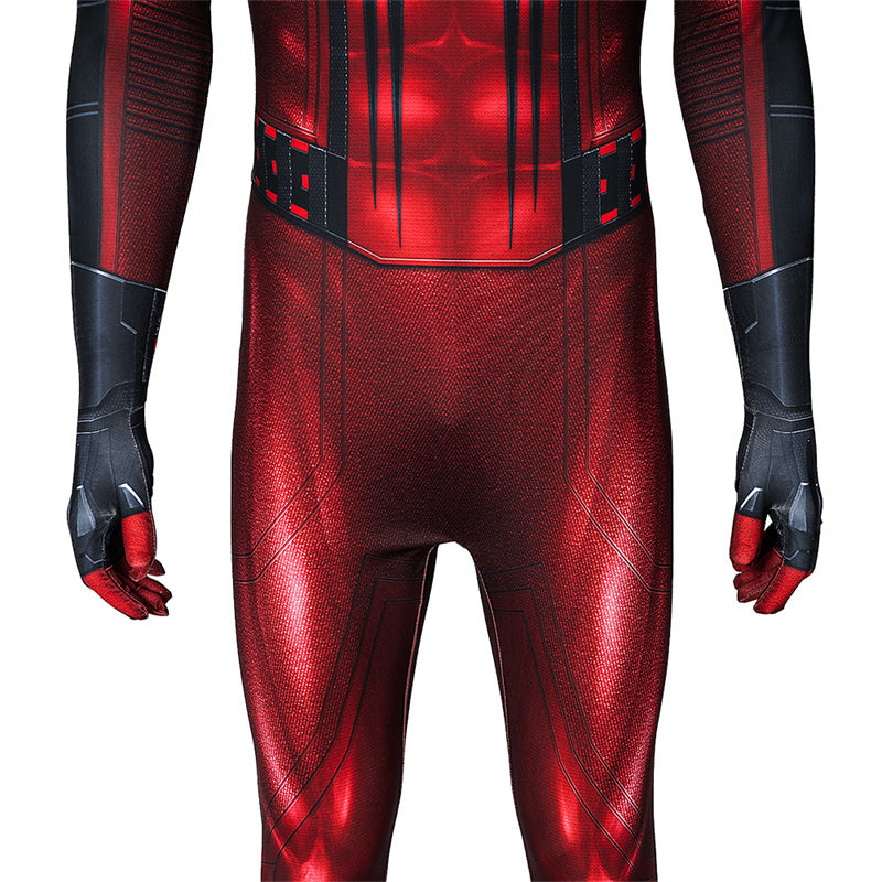 Spider-Man Miles Morales New Crimson Cowl Suit Cosplay Costume Jumpsuit
