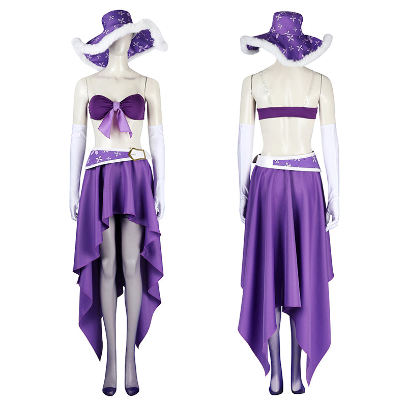 Nico Robin Cosplay Costume One Piece 15th Anniversary Suit Miss Allsunday Purple Bikini