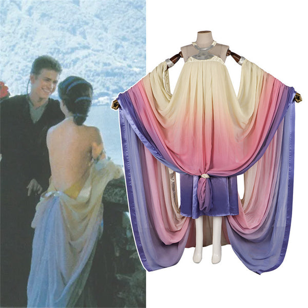 Padme Amidala Lake Dress Star Wars Queen Padme Cosplay Costume Halloween Party Suit Padme Amidala Lake Dress Star Wars Queen Padme Cosplay Costume Halloween Party Suit