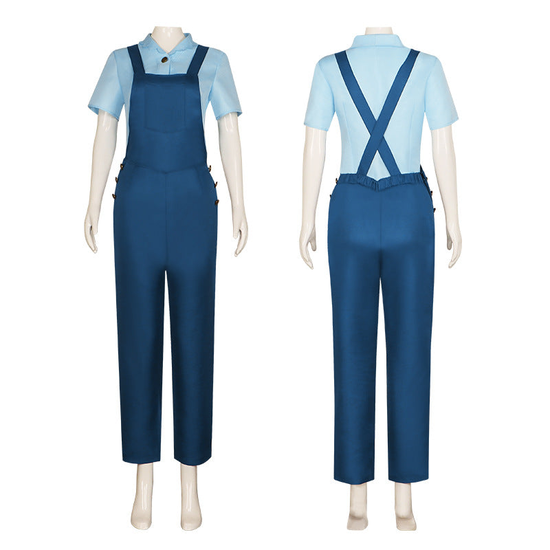 2022 Movie Pearl Cosplay Costume Pearl Blue Jumpsuit Halloween Carnival Suit