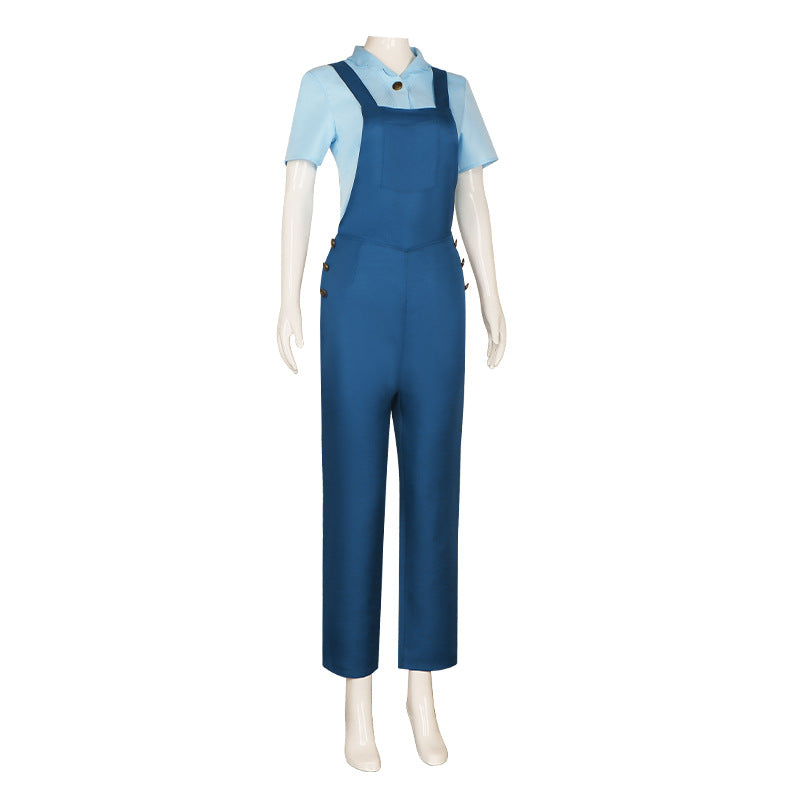 2022 Movie Pearl Cosplay Costume Pearl Blue Jumpsuit Halloween Carnival Suit