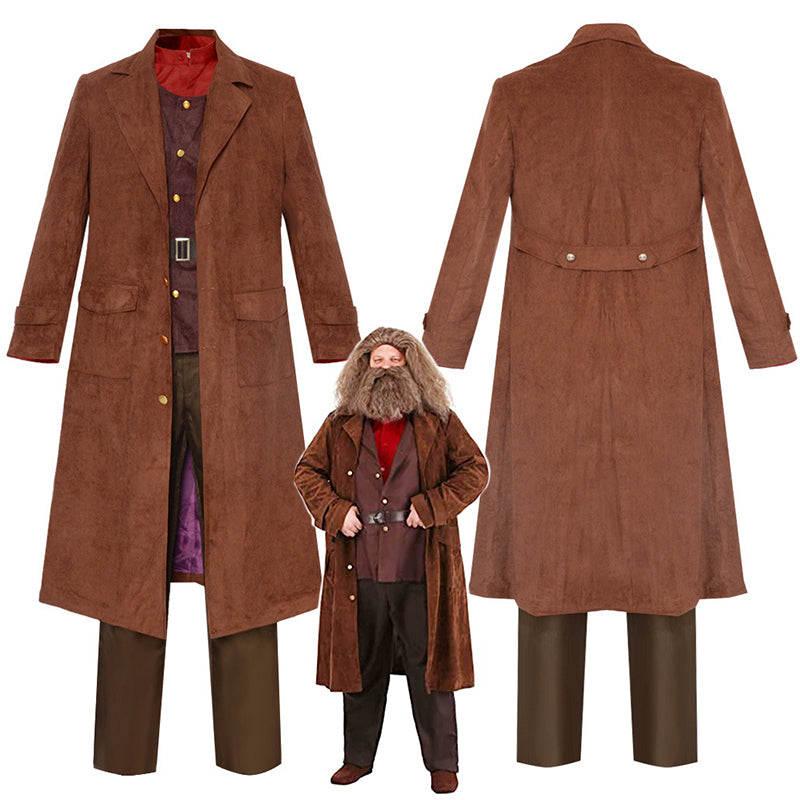 Rubeus Hagrid Costume Harry Potter Professor Hogwarts Witcher Hagrid Jacket Outfit Cosplay Halloween Suit