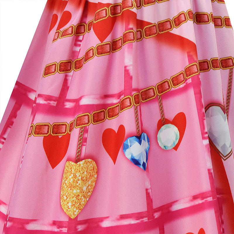 Descendants Young Queen of Hearts Adults Pink Dress Halloween Party Cosplay Costume