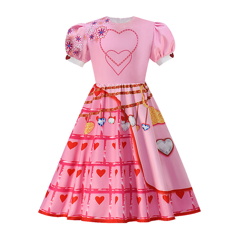 Descendants Young Queen of Hearts Adults Pink Dress Halloween Party Cosplay Costume