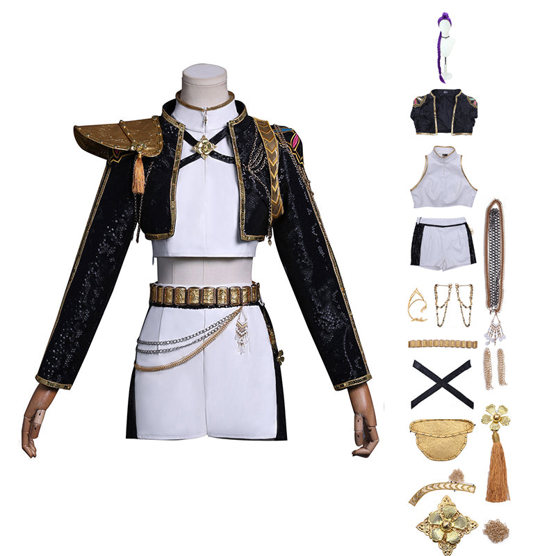 Kpop Demon Hunters Rumi Cosplay Costume Golden Black Golden Dance Halloween Suit ACcosplay