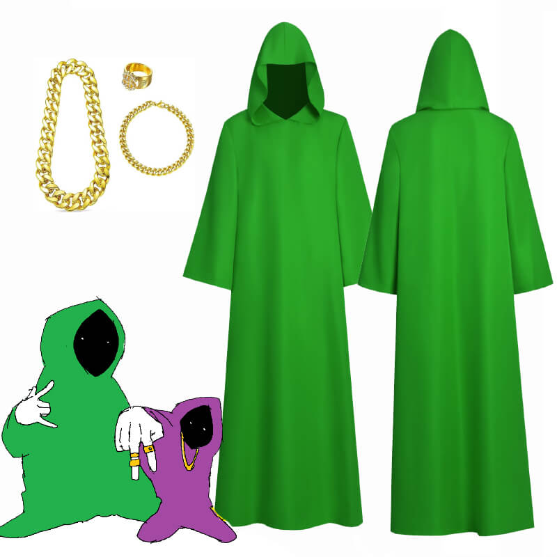 Green Wizard Robes Shadow Wizard Money Gang Halloween Costume Cloak Ou ...