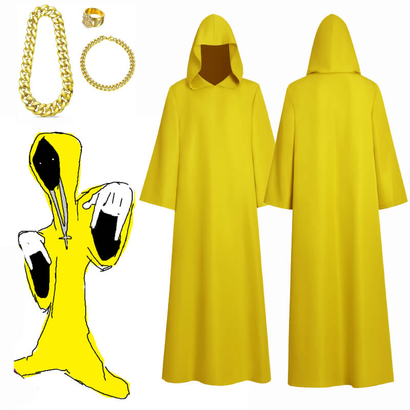Yellow Wizard Robe Shadow Wizard Money Gang Halloween Hooded Cloak Out ...