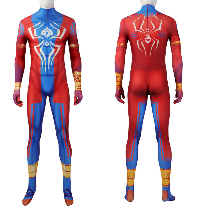 Spider-Man India Pavitr Prabhakar Jumpsuit Spider-Man Across the Spider-Verse 2023 Bodysuit Spiderman Costume
