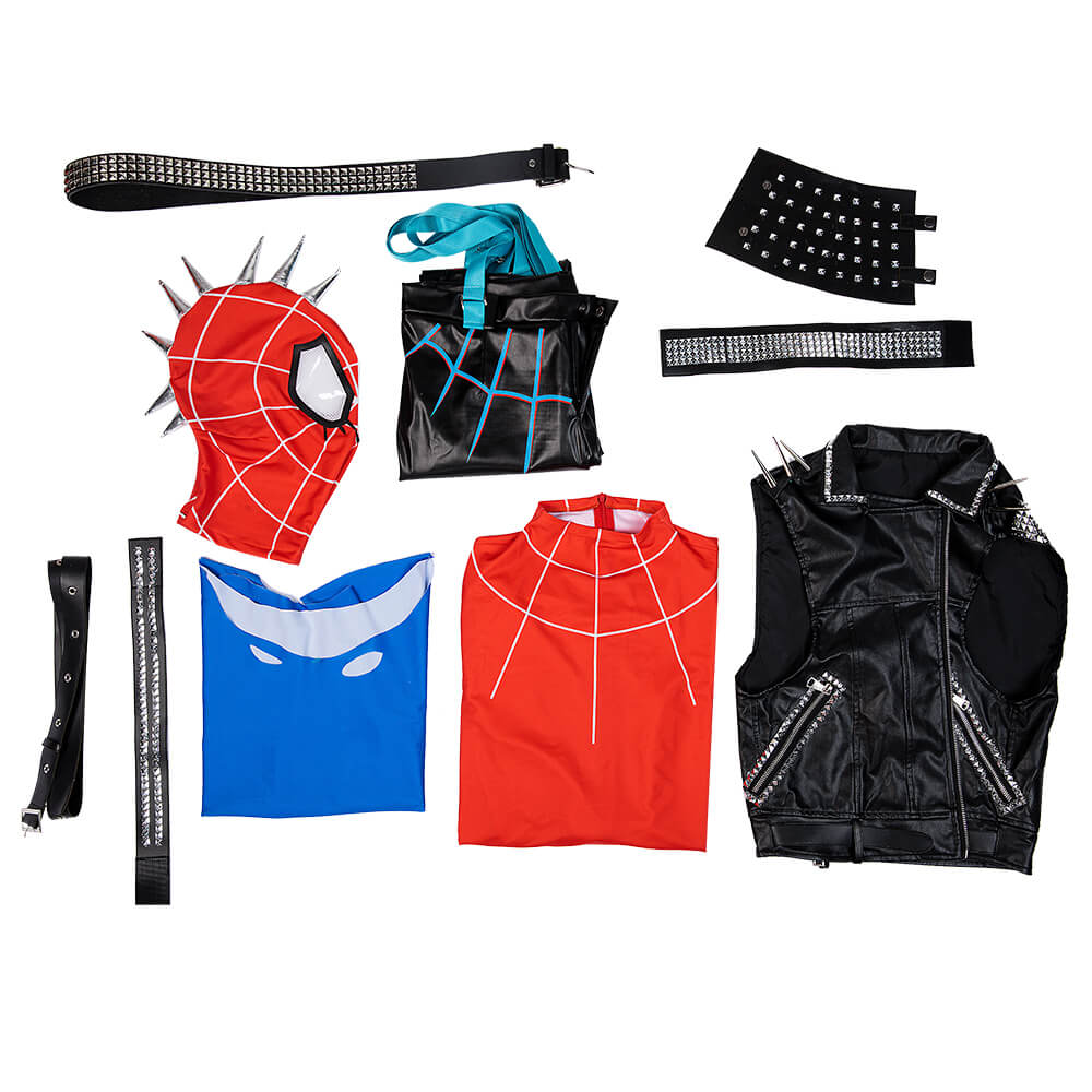 Spider-Punk Suit Spiderman Across The Spider Verse Bodysuit Halloween Costume 2023 ACcosplay