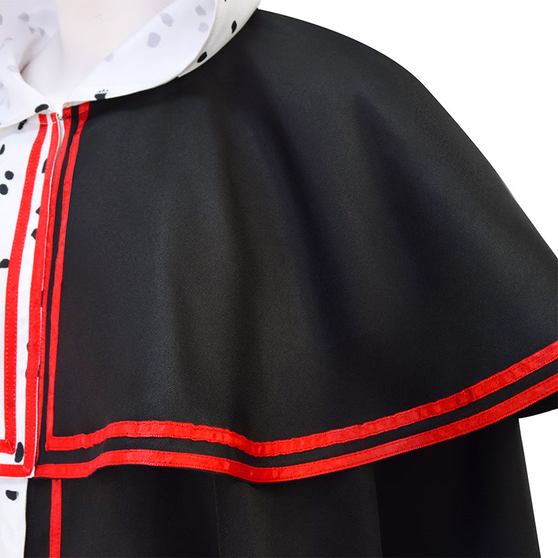 Spot Cloak Black White Clashing Cosplay Costume Halloween Party Outfits