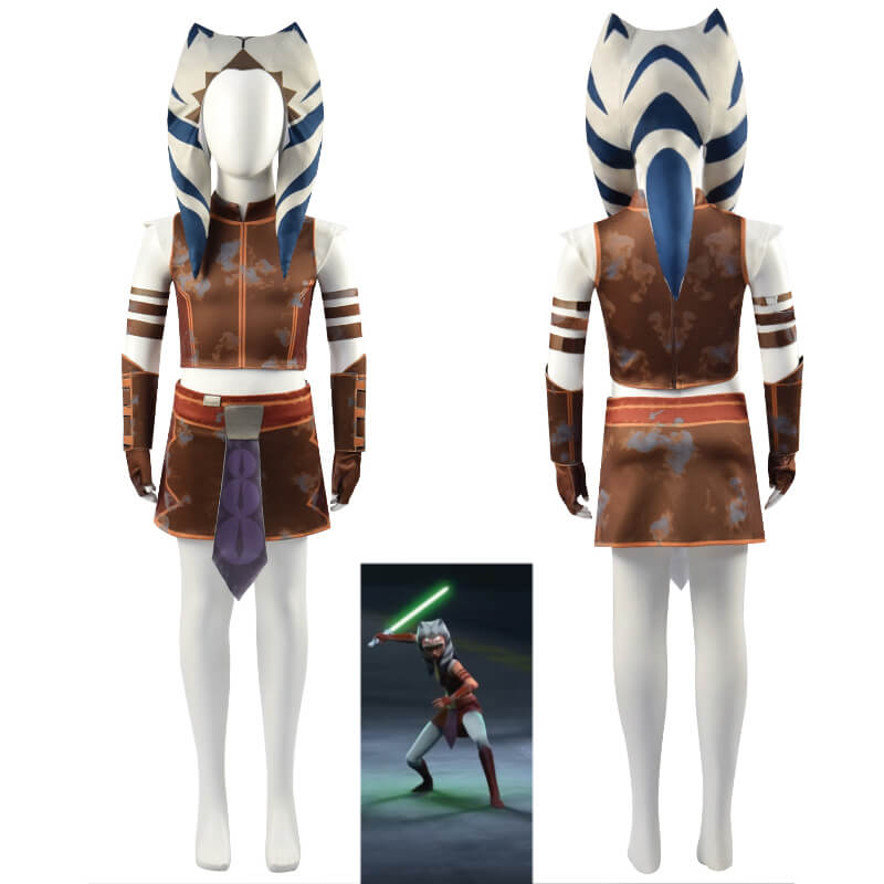 Kids Ahsoka Costume Star Wars Tales of the Jedi Ahsoka Tan Halloween Cosplay Outfit ACcosplay