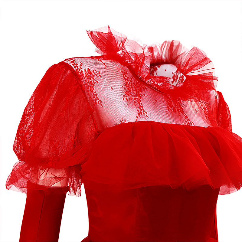 beetlejuice costume red dress Beetlejuice 2024 Lydia Deetz / Beetlejuice Cosplay Costume Red Wedding Outfits Halloween Carnival Suit