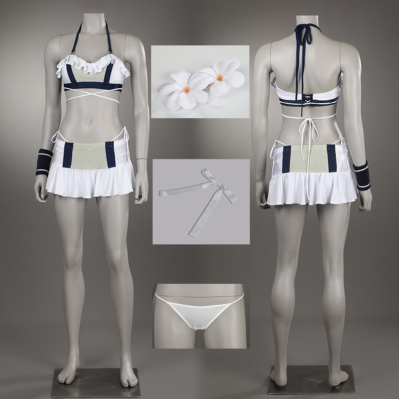 FF7R Tifa Lockhart Swimsuit Final Fantasy VII Rebirth Cosplay Costume White Beach Suit