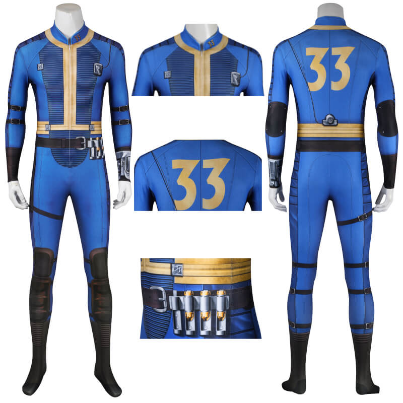 Vault Suit Fallout Cosplay Jumpsuit Fallout Onesie Men Halloween Suit ACcosplay