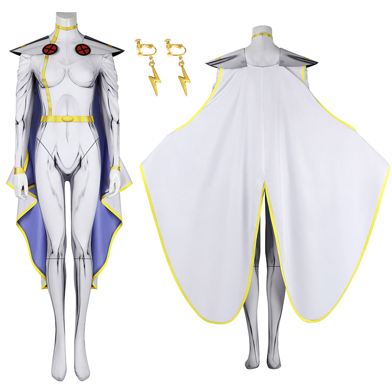 X-Men '97 Storm Cosplay Costumes Ororo Munroe White Storm Jumpsuit Halloween Outfit