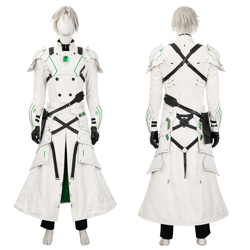 Young Sephiroth Cosplay Costume FF7EC Sephiroth Lethal Style Green Suit Leather Armor Version