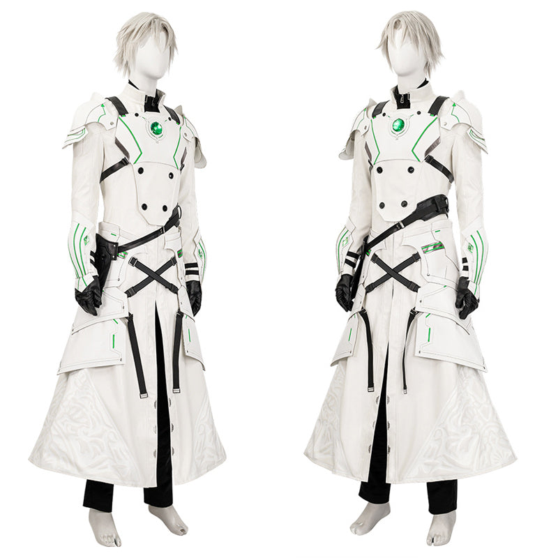 Young Sephiroth Cosplay Costume FF7EC Sephiroth Lethal Style Green Suit Leather Armor Version