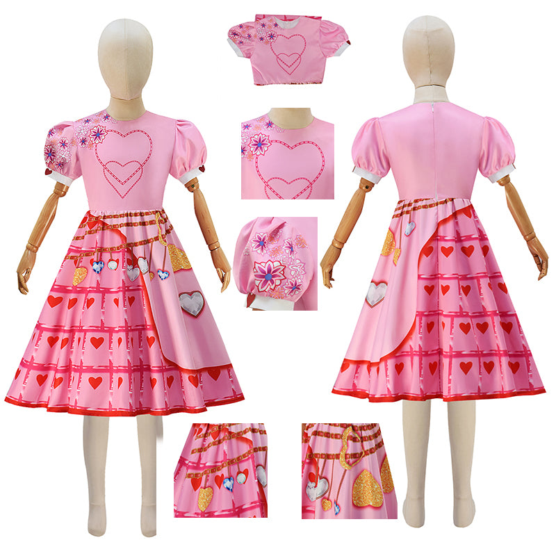 Descendants Young Queen of Hearts Kids Pink Dress Halloween Party Cosplay Costume