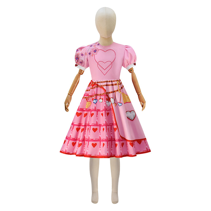 Descendants Young Queen of Hearts Kids Pink Dress Halloween Party Cosplay Costume