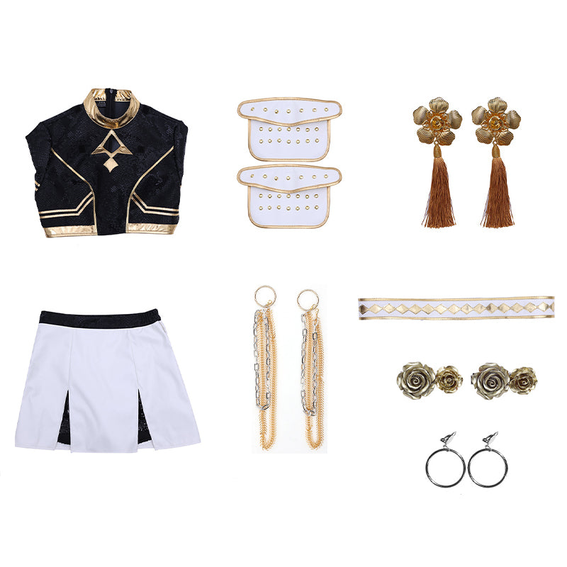 Kpop Demon Hunters Zoey Cosplay Costume Golden Black Golden Dance Halloween Suit ACcosplay