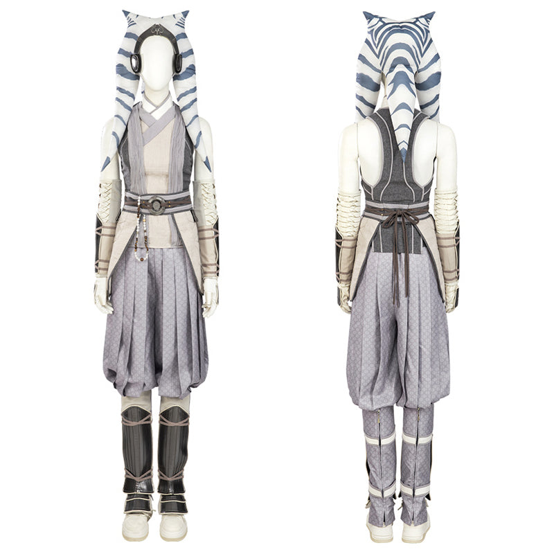 Ahsoka White Suit Star Wars Ahsoka Season 1 Cosplay Costume Headwear Cloak Full Set