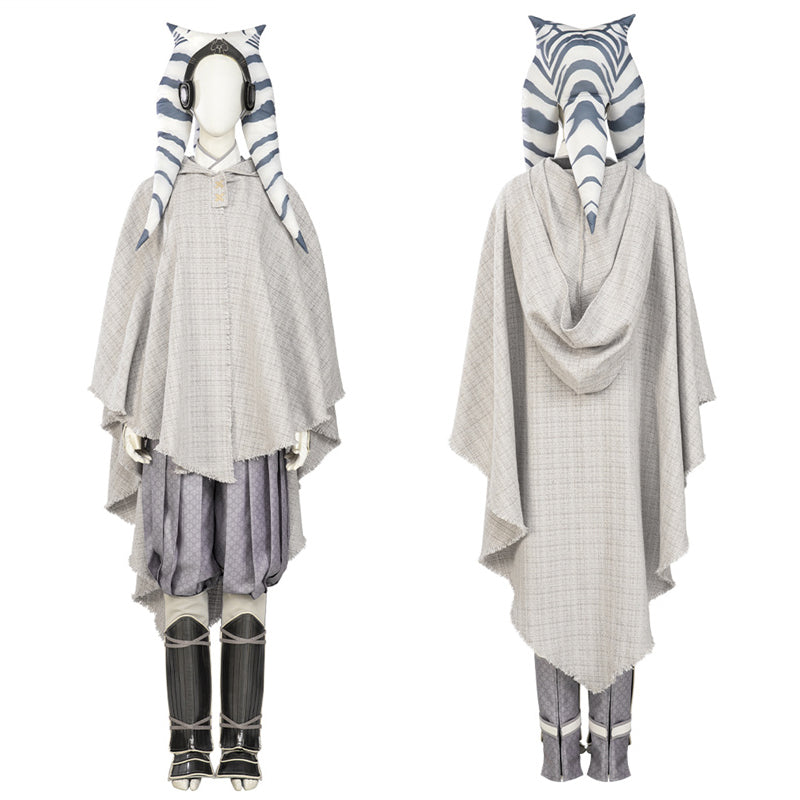 Ahsoka White Suit Star Wars Ahsoka Season 1 Cosplay Costume Headwear Cloak Full Set