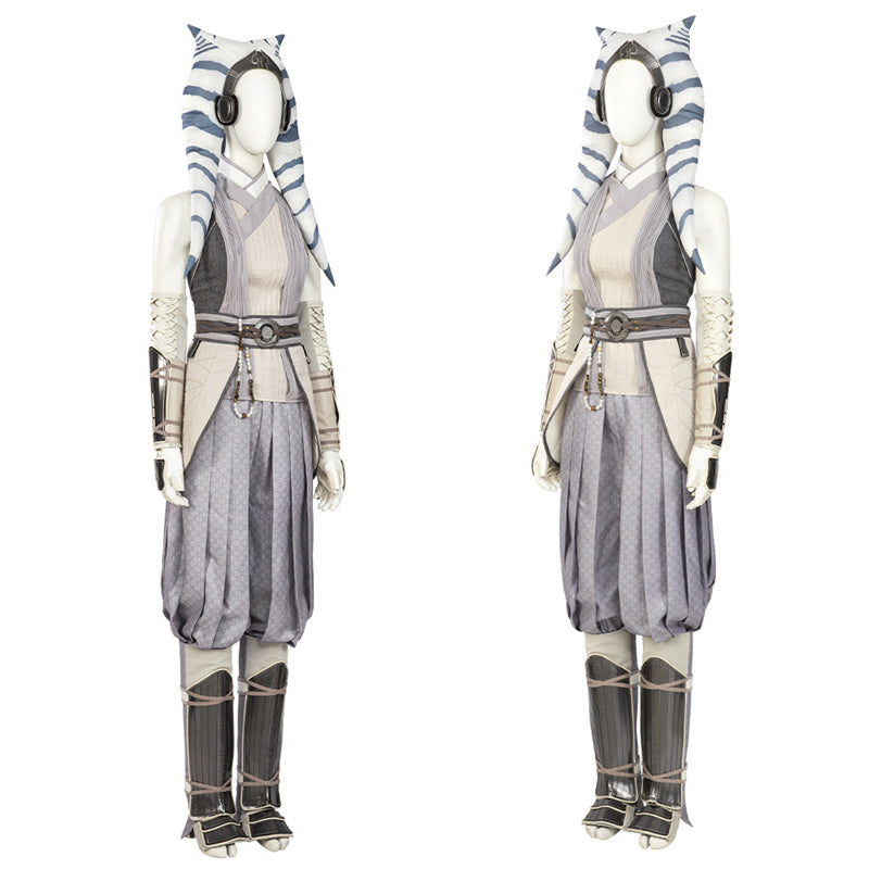 Ahsoka White Suit Star Wars Ahsoka Season 1 Cosplay Costume Headwear Cloak Full Set