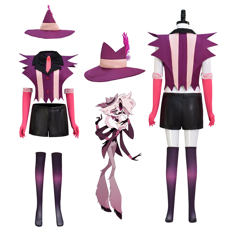 Anger Dust Cosplay Costume Hazbin Hotel Uniform Pendant Hat Halloween Party Suit