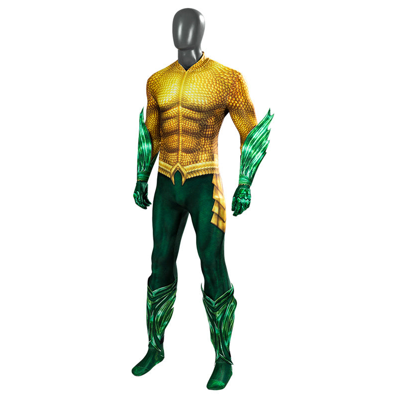 Aquaman Costume Aquaman And The Lost Kingdom Arthur Curry Cosplay Costume Gold Jumpsuit Outfit