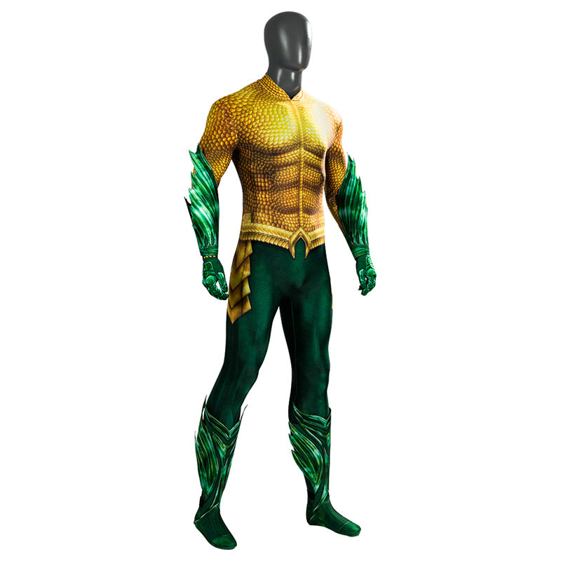 Aquaman Costume Aquaman And The Lost Kingdom Arthur Curry Cosplay Costume Gold Jumpsuit Outfit